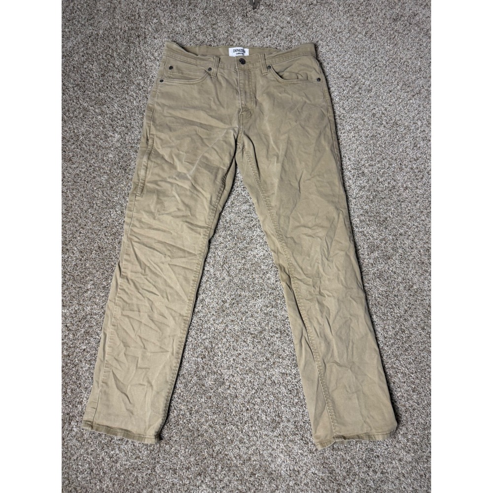 Denizen from Levis 231 Athletic Fit Pants Tan Khaki Mens 33x29 Stretch Chino